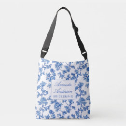 Blue and White Chinoiserie Bridesmaid Gift Axelväska