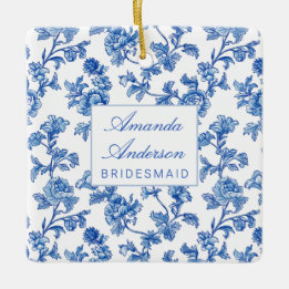 Blue and White Chinoiserie Bridesmaid Gift Julgransprydnad Keramik