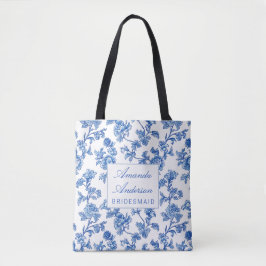 Blue and White Chinoiserie Bridesmaid Gift Tygkasse