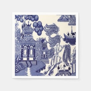 Blue and White Chinoiserie Decoupage Pappersservett