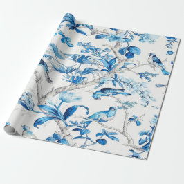 Blue and White Chinoiserie Decoupage Presentpapper