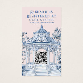 Blue and White Chinoiserie Gazebo | Gift-registret Visitkort