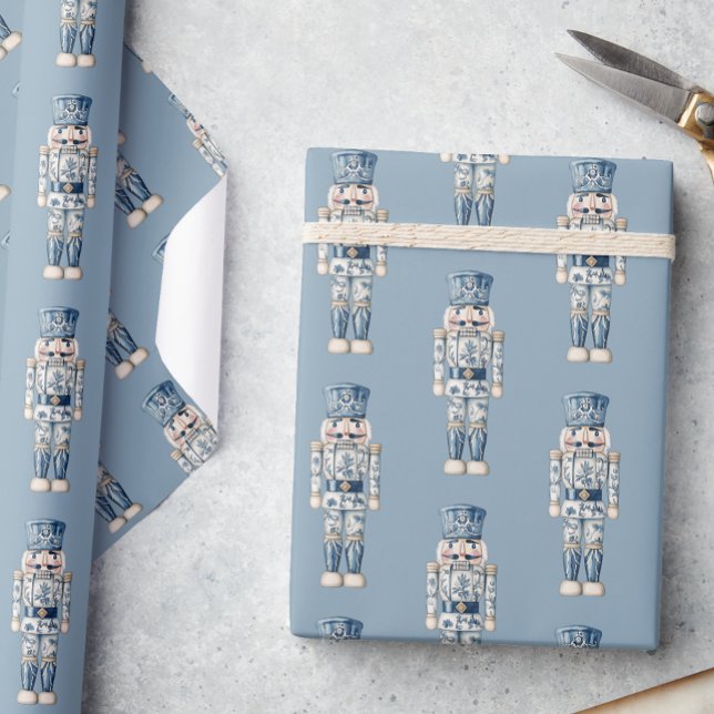 Blue and White Chinoiserie jul Nutcracker Presentpapper (Skapare uppladdad)