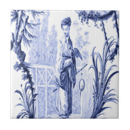 Blue and White Chinoiserie Kakelplatta