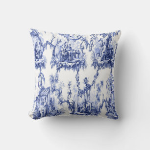 Blue and White Chinoiserie Kudde