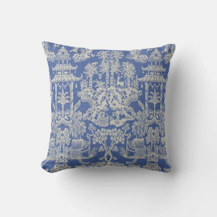 Blue and White Chinoiserie Kudde