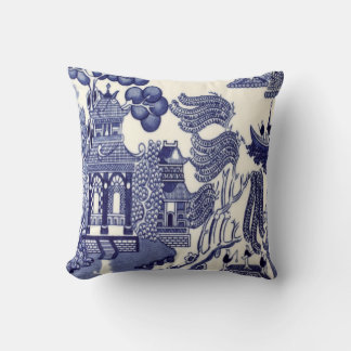 Blue and White Chinoiserie Kudde