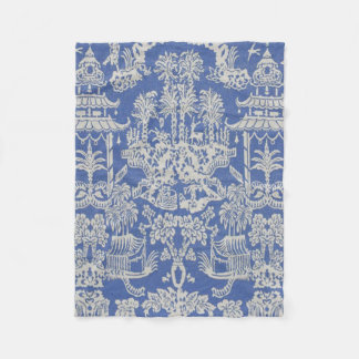 Blue and White Chinoiserie Oriental Fleecefilt