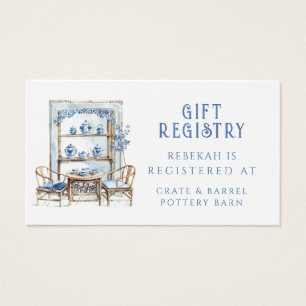 Blue and White Chinoiserie Presentkort Visitkort