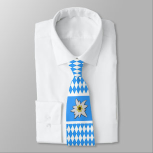 Blue and White Diamond Mönster med Edelweiss Slips