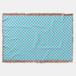 Blue and white diamond-patterned blanket filt