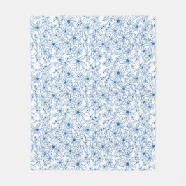Blue and White Floral Aesthetic Fleecefilt