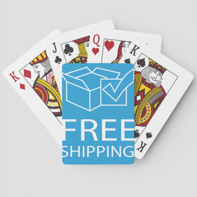 Blue and White Free Shipping Icon Casinokort (Baksidan)