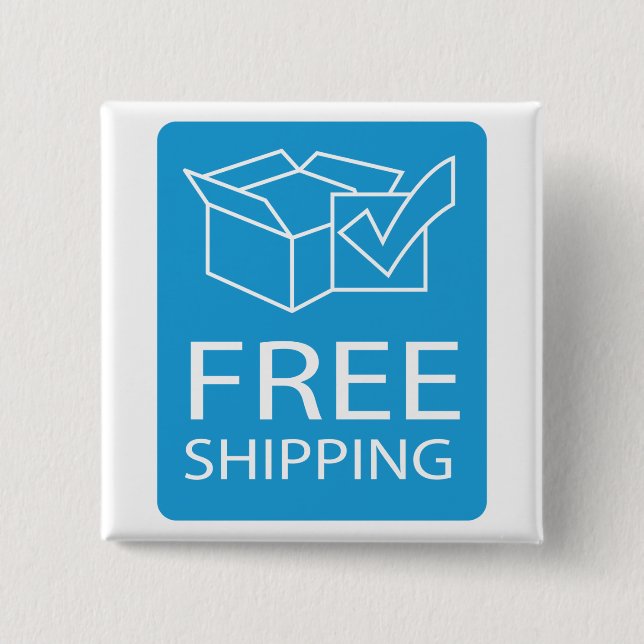 Blue and White Free Shipping Icon Knapp (Framsida)