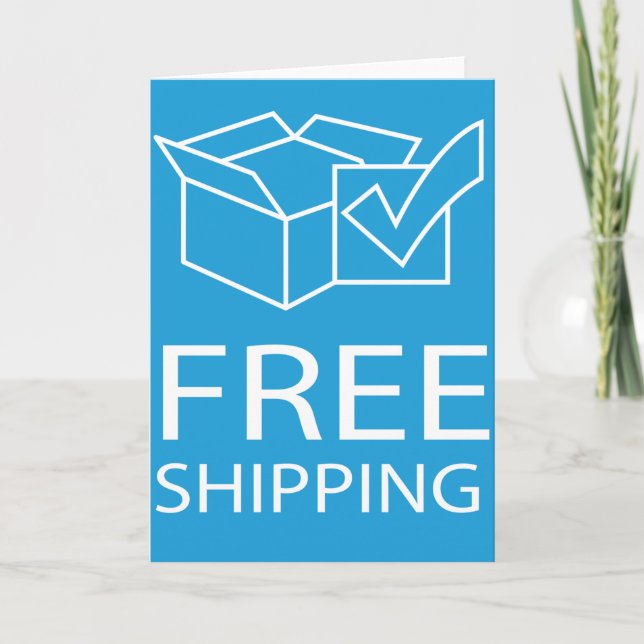 Blue and White Free Shipping Icon Kort (Framsida)