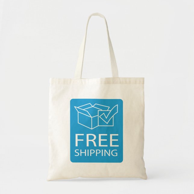 Blue and White Free Shipping Icon Tygkasse (Framsidan)