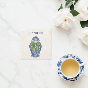 Blue and White Ginger Burk Chinoiserie Stenunderlägg