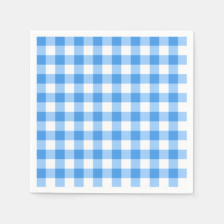Blue and White Gingham Check Mönster Pappersservett