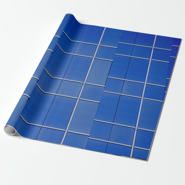 Blue and white glass windows presentpapper (Utrullad)