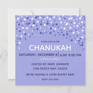 Blue and White Hanukkah Stars Inbjudningar