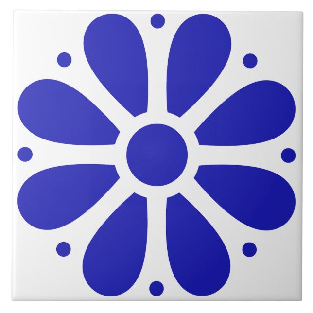 Blue and white Italian Watercolor Kakelplatta (Framsidan)