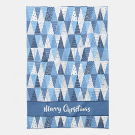 Blue and White Julgranar Kökshandduk