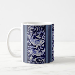 Blue and White Koi Fish Elegant Gift Kaffemugg