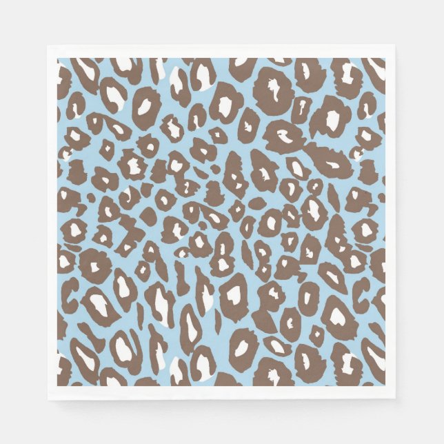 Blue and White Leopard Print Pappersservett (Framsidan)