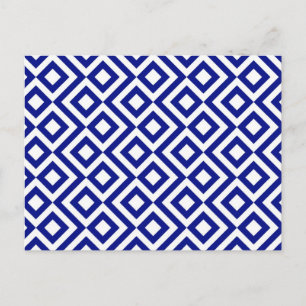 Blue and White Meander Vykort