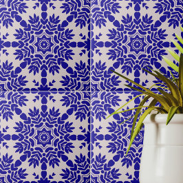 Blue and White Mediterranean Azulejo Portugisiska Kakelplatta