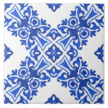 Blue and White Mediterranean Patterned Kakelplatta<br><div class="desc">A blue and white mediterranean patterned ceramic tile. Great for decorating projects,  kitchen backsplash,  and more.</div>