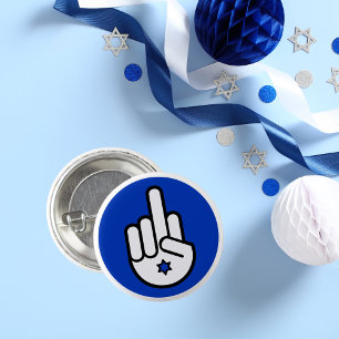 Blue and White Mitten Finger Hamsa, Support Israel Knapp