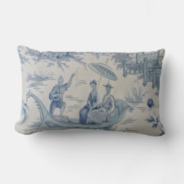 Blue and White Oriental Chinoiserie Lumbarkudde