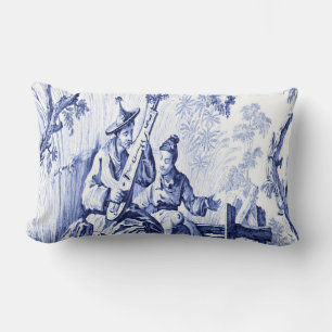 Blue and White Oriental Chinoiserie Lumbarkudde