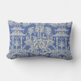 Blue and White Oriental Chinoiserie Lumbarkudde