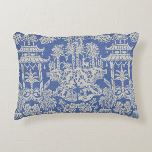 Blue and White Oriental Chinoiserie Prydnadskudde