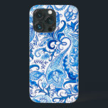 Blue and White Paisley<br><div class="desc">Blue and white Indian paisley design.</div>