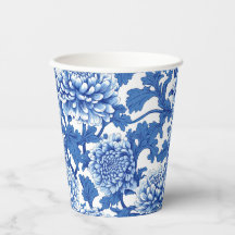 Blue and White Peony Chinoiserie Blommigt