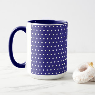 Blue and White Polka Dot Mönster Mugg