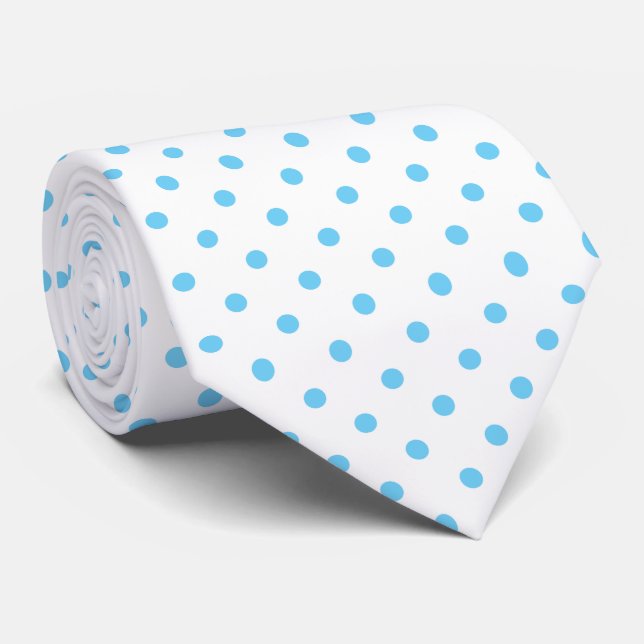 Blue and White Polka Dot Necktie Slips (Rullad)