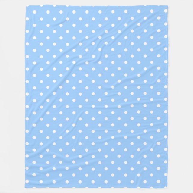 Blue and White Polka dots Fleecefilt (Framsidan)