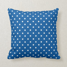 Blue and White Polka dots Kudde