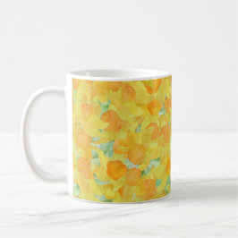 Blue and White Ringer Mugg, Golden Daffodils Mugg