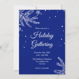 Blue and White Snowflake 5"x7" Holiday Gathering Inbjudningar