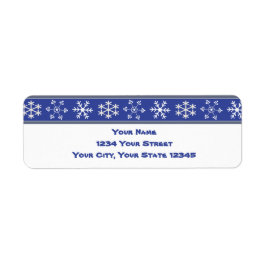 Blue and White Snowflake Address Label #HolidayZ Returadress Etikett