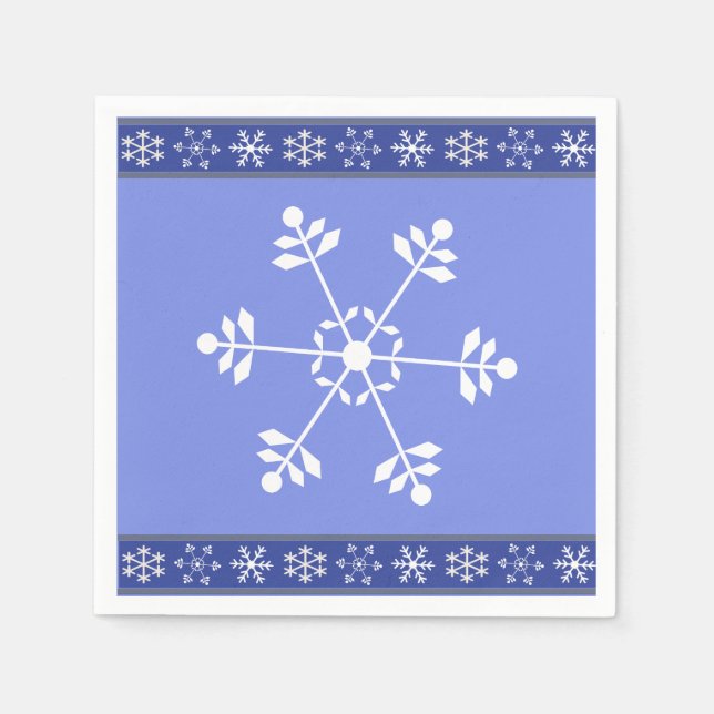 Blue and White Snowflake Napkin #HolidayZ Pappersservett (Framsidan)