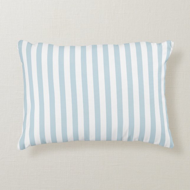 Blue and White Stripe Cabana Pillow Beach Club Prydnadskudde (Framsidan)