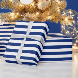 Blue and White Stripes Presentpapper