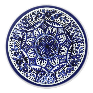 Blue and White Talavera Seis Knopp