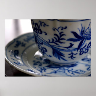 Blue and White Tea Kopp Poster